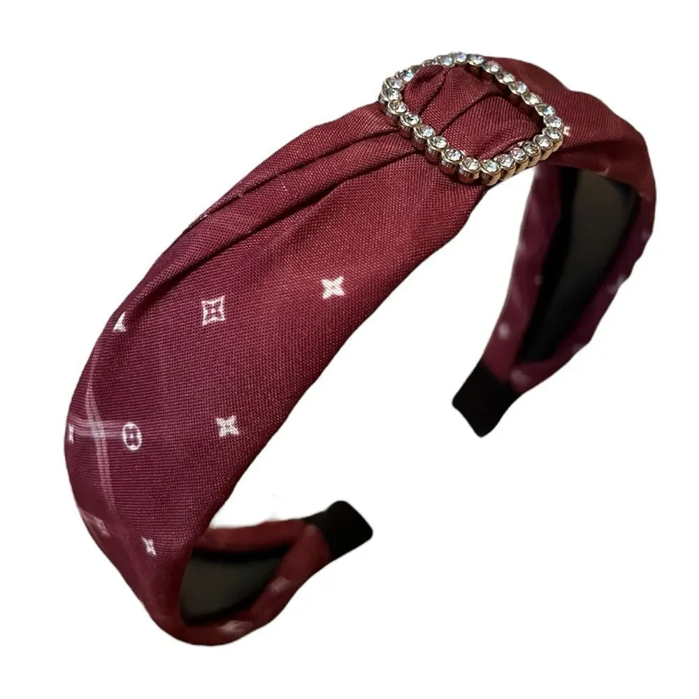 💎2/$30💎 Designer Inspired Upcycled Red Crystal Gold Buckle Headband